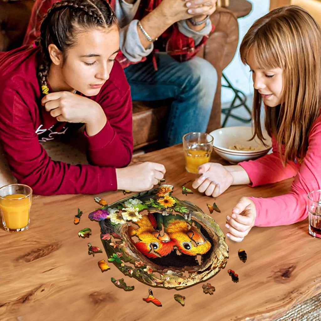 Naughty Parrot-2 Wooden Jigsaw Puzzle