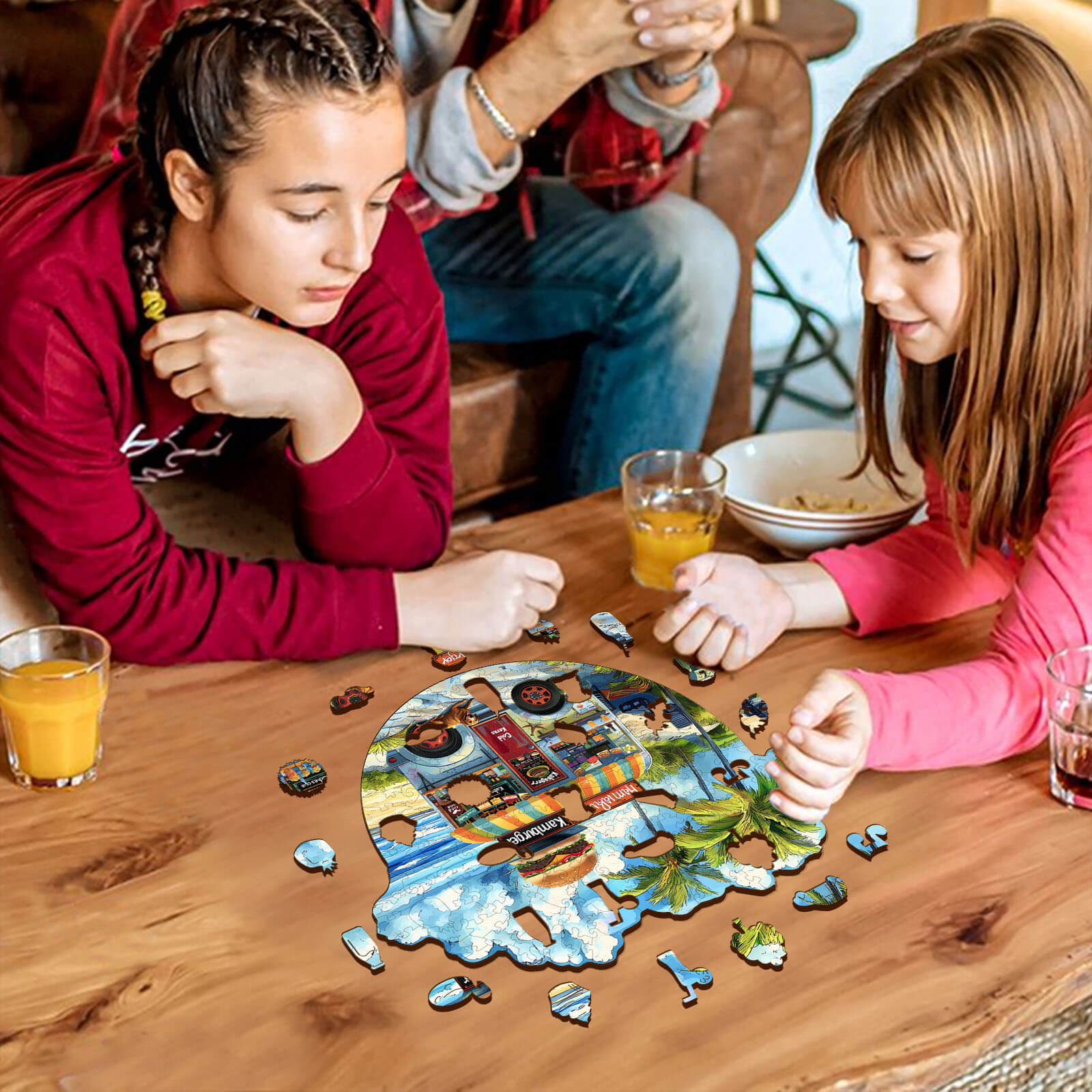 Burger Food Trucks-1 Wooden Jigsaw Puzzle