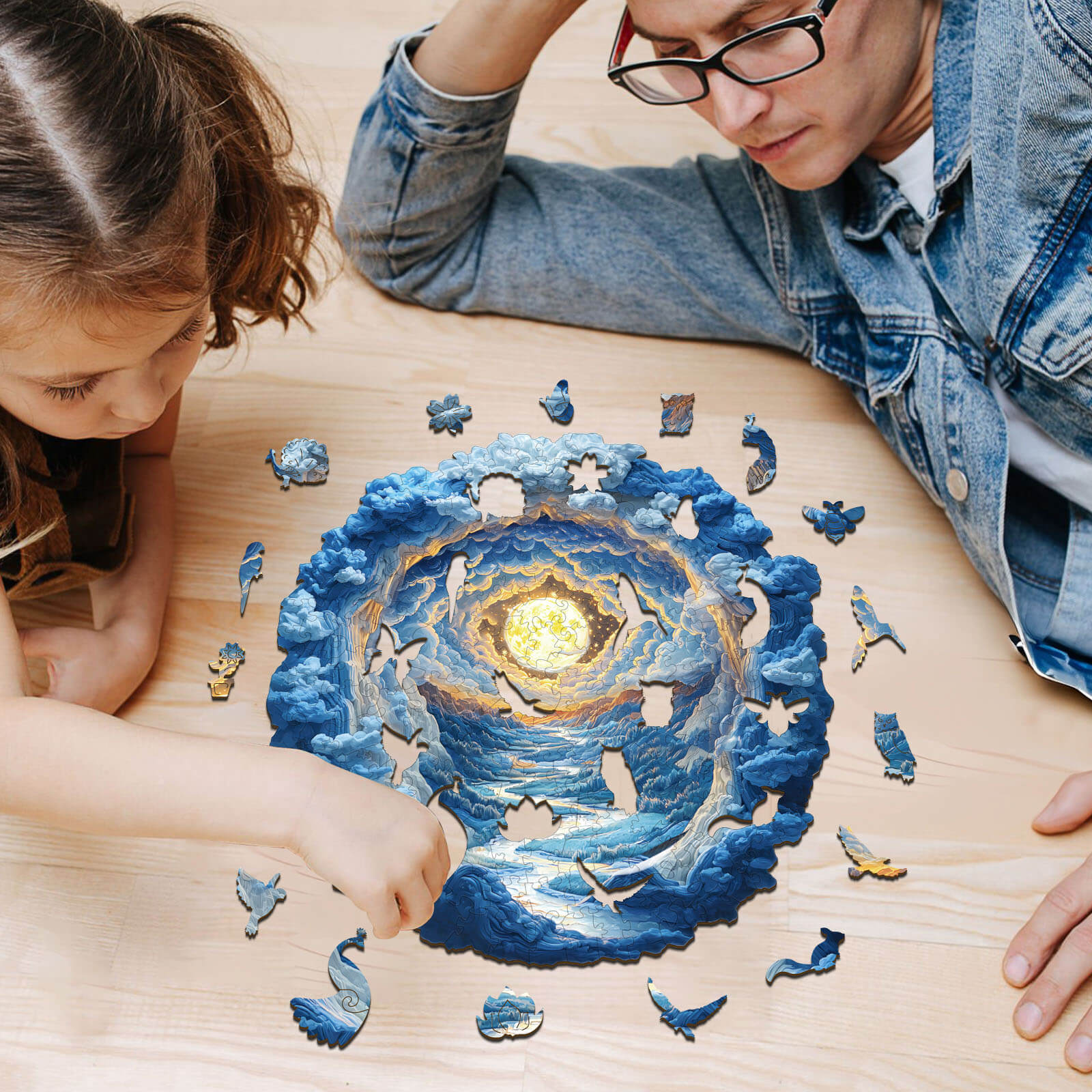 3D Moonlight Dreamscape Wooden Jigsaw Puzzle