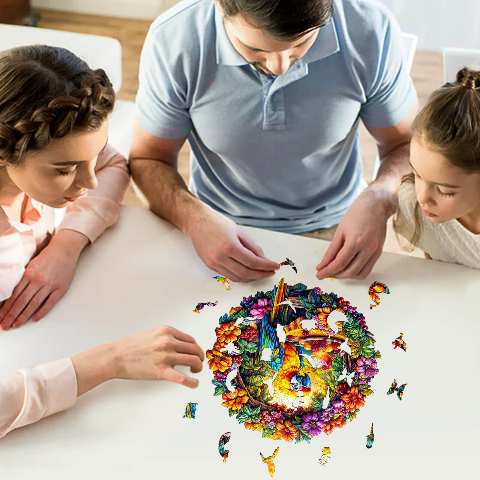 The parrot's tea-1 Wooden Jigsaw Puzzle