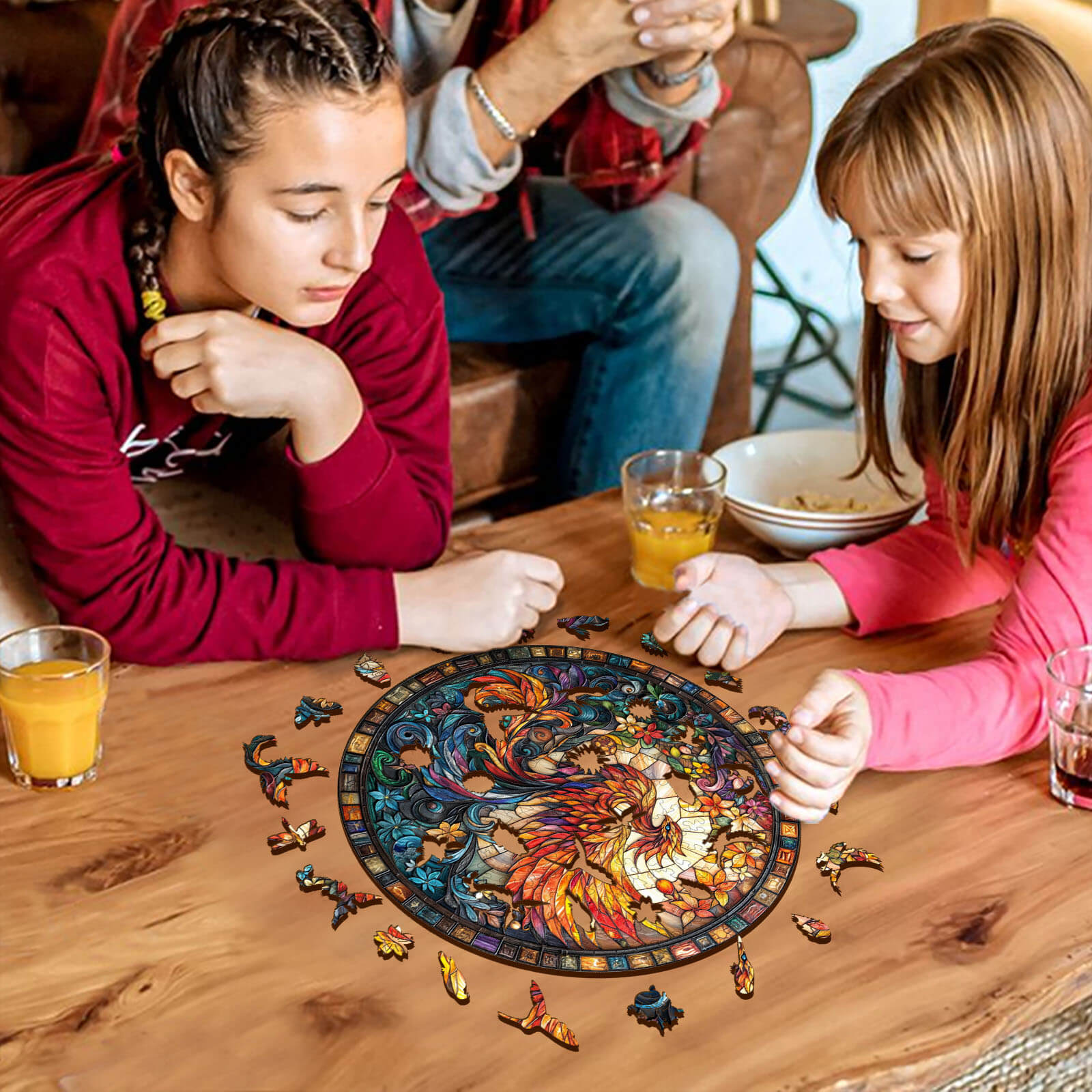 Stained Glass Phoenix-2 Wooden Jigsaw Puzzle