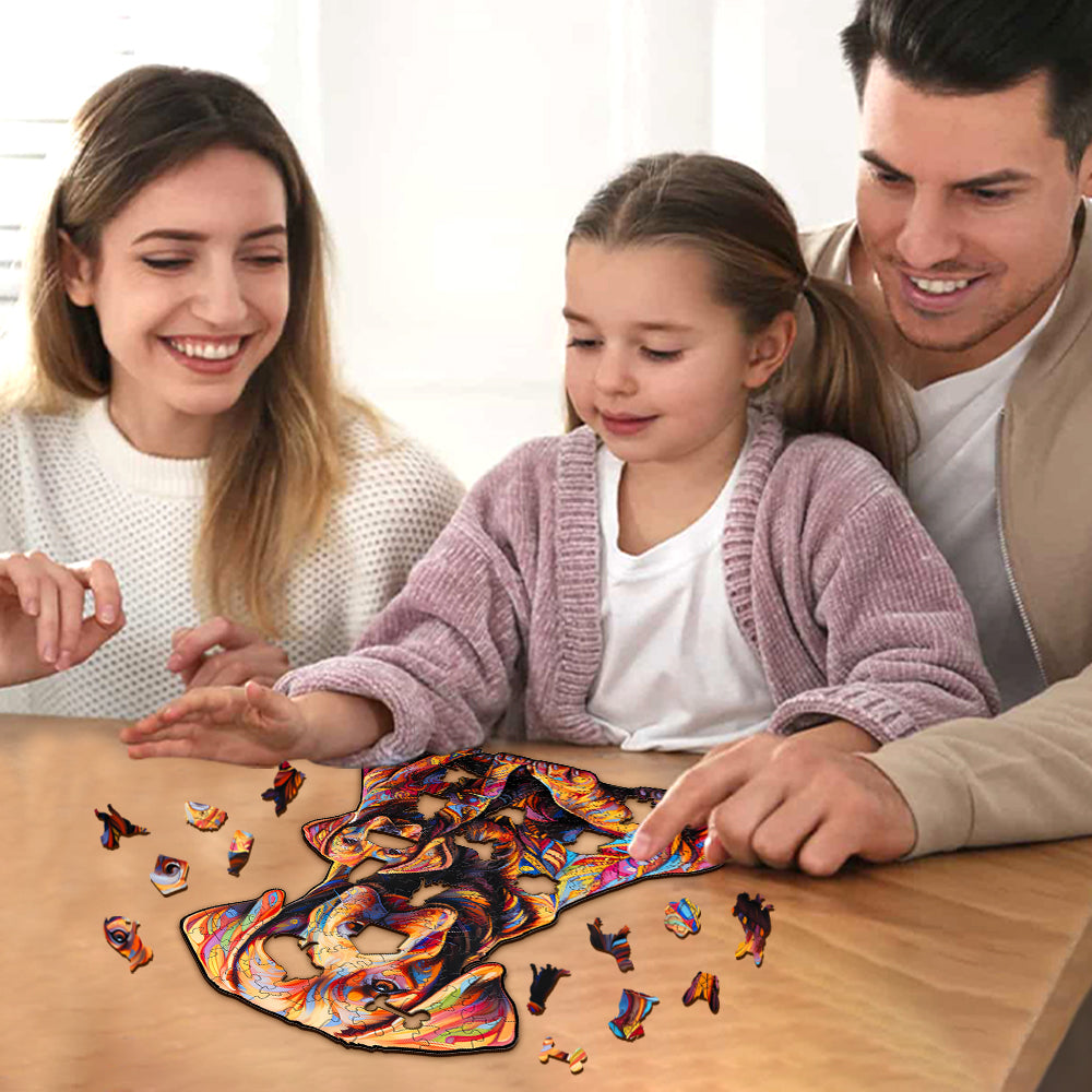 Parent-child Labrador-2 Wooden Jigsaw Puzzle
