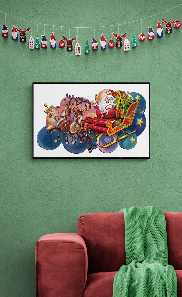 Santa Sleigh Wooden Jigsaw Puzzle
