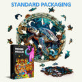 Embossed Turtle Wooden Jigsaw Puzzle with colorful pieces and standard packaging, ideal for mind games and focus.