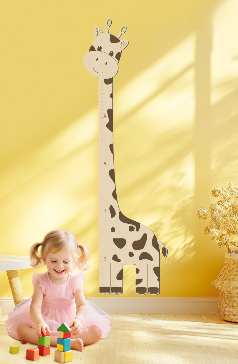Wooden Giraffe Growth Chart for Kids
