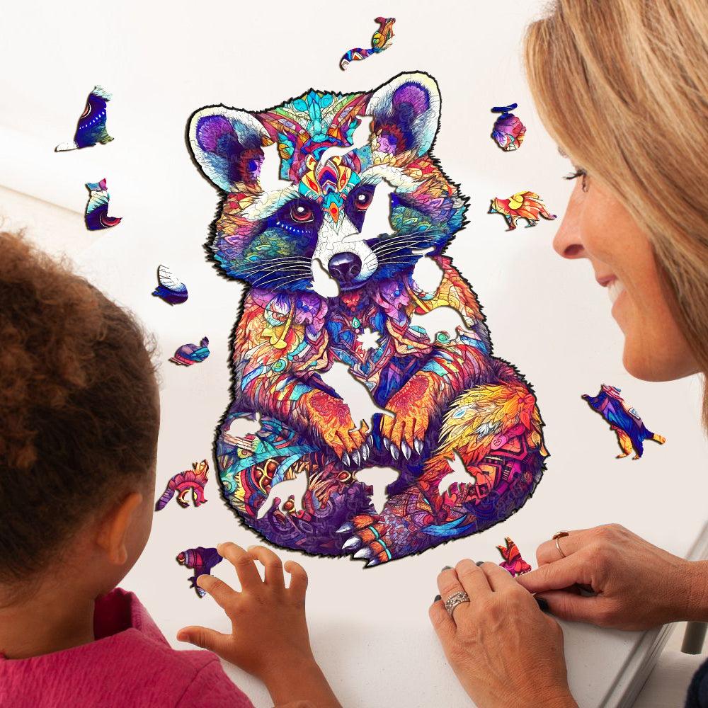Resourceful Raccoon Wooden Jigsaw Puzzle