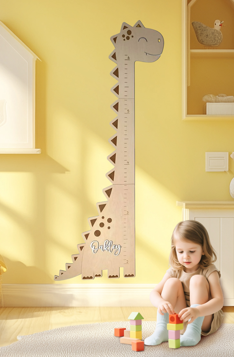 Personalized Wooden Dinosaur Growth Chart Ruler