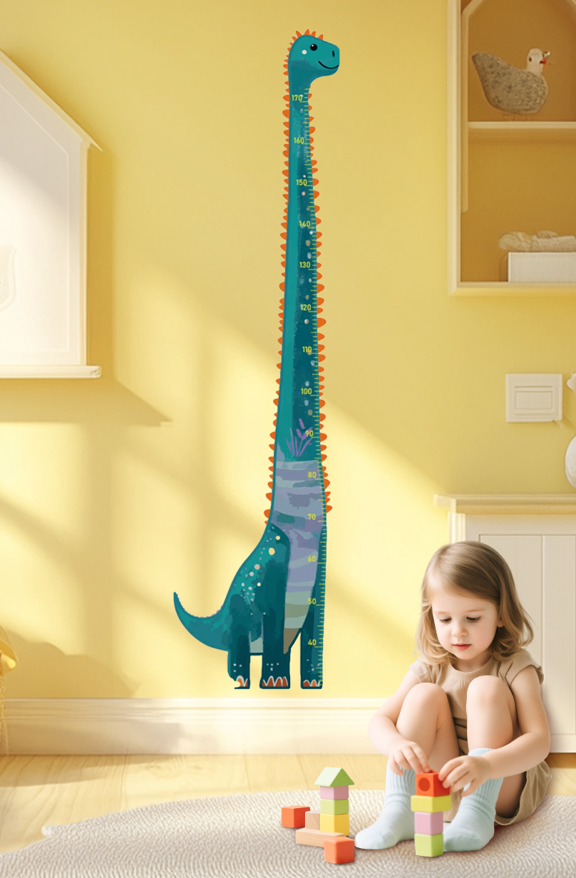 Friendly Dinosaur Growth Chart Wall Decal