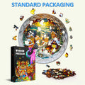 3D Christmas Town wooden jigsaw puzzle showcasing colorful pieces and packaging, perfect for mind games and focus.