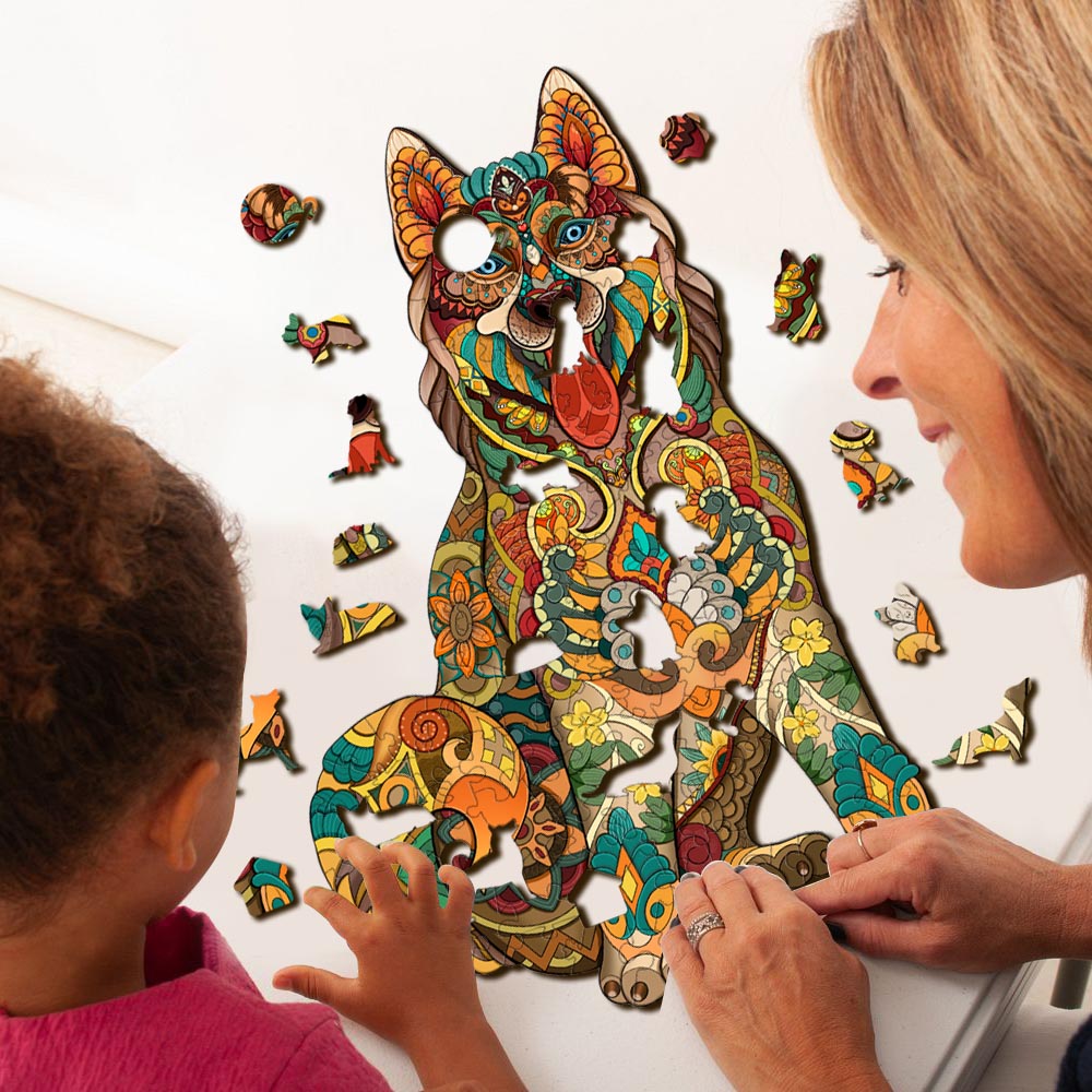 Cute Husky Wooden Jigsaw Puzzle