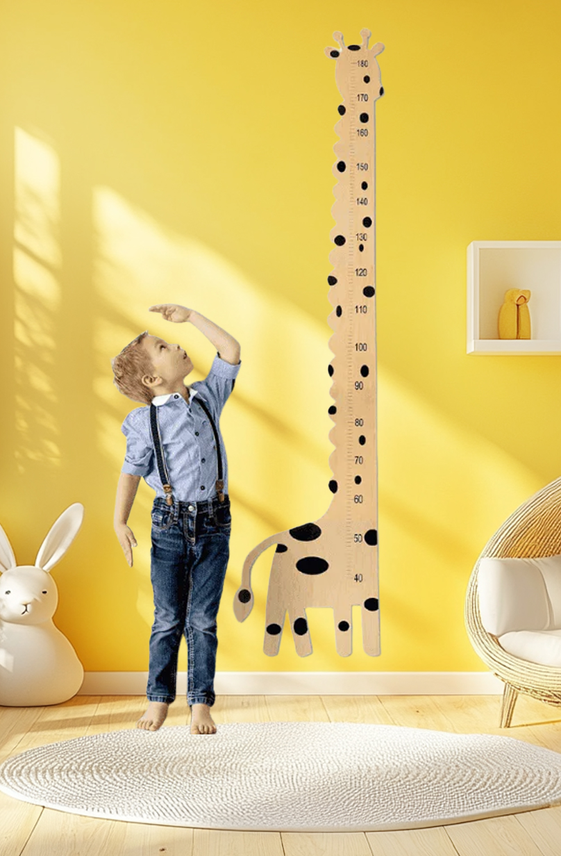 Wooden Giraffe Growth Chart Height Ruler for Kids