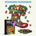 Colorful Christmas Socks wooden jigsaw puzzle pieces, showcasing festive designs, ideal for mind games and focus.