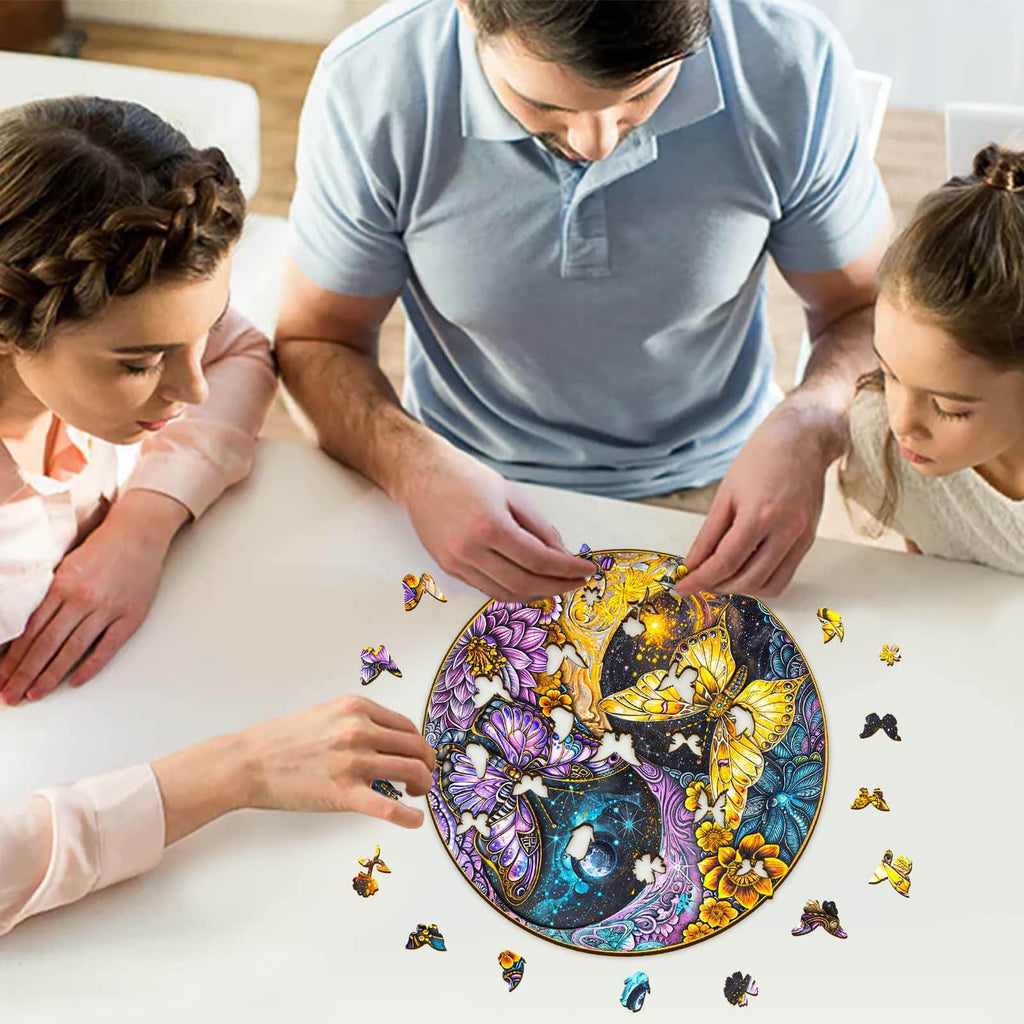 Galaxy Butterflies Wooden Jigsaw Puzzle