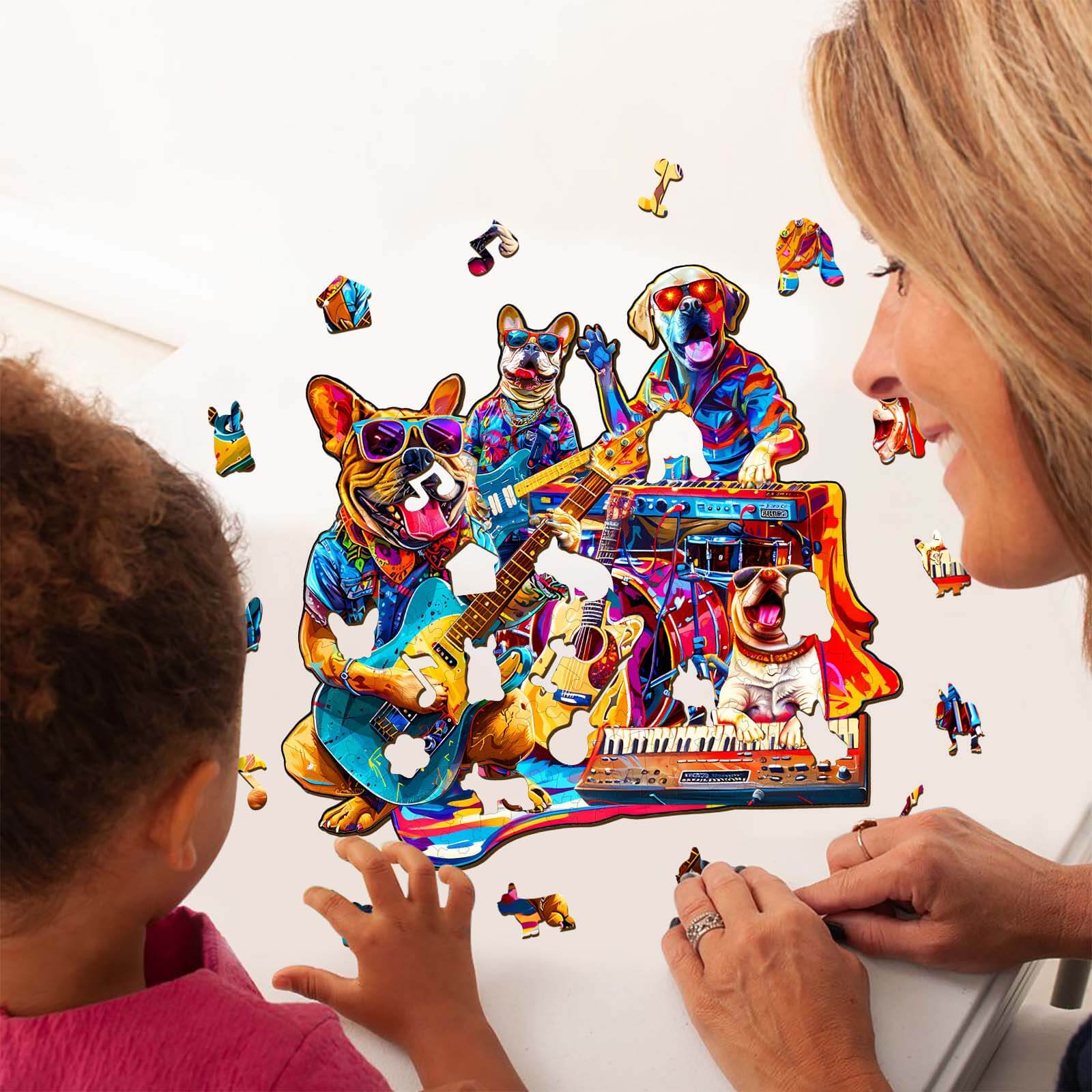 Dog Band Wooden Jigsaw Puzzle