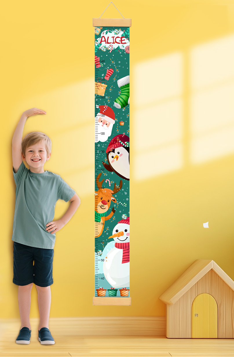 Personalized Santa Claus Hanging Canvas Height Ruler
