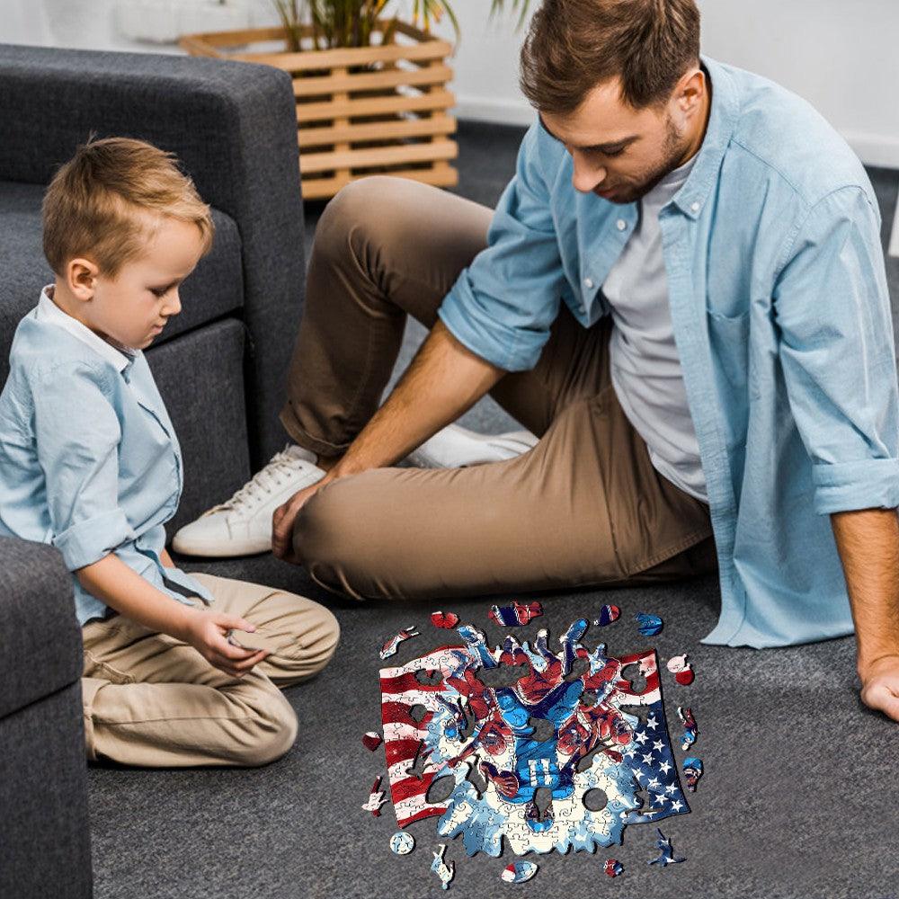 American Football Wooden Jigsaw Puzzle