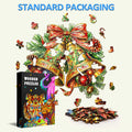 Colorful Christmas Bells-2 wooden jigsaw puzzle with festive design, showcasing standard packaging.