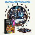 Library Owl Wooden Jigsaw Puzzle featuring intricate design, packaging, and pieces for mind-challenging fun.