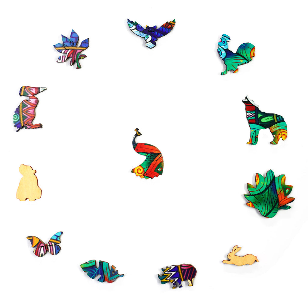 Elegant Peacock Wooden Jigsaw Puzzle