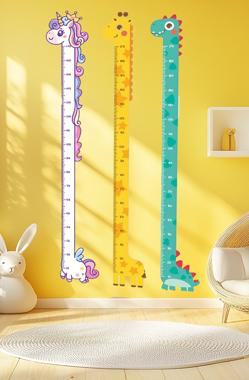 Unicorn Giraffe Dinosaur Baby Height Growth Chart Wall Sticker