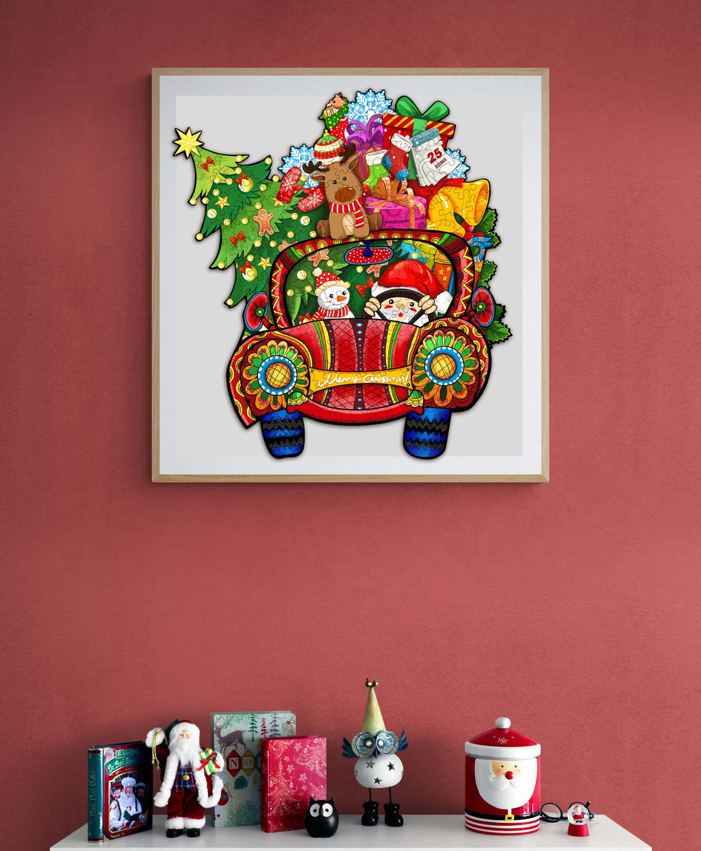 Christmas Car Wooden Jigsaw Puzzle
