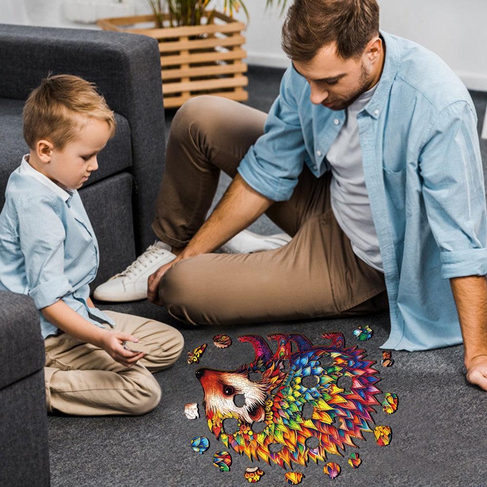 Cute Hedgehog Wooden Jigsaw Puzzle