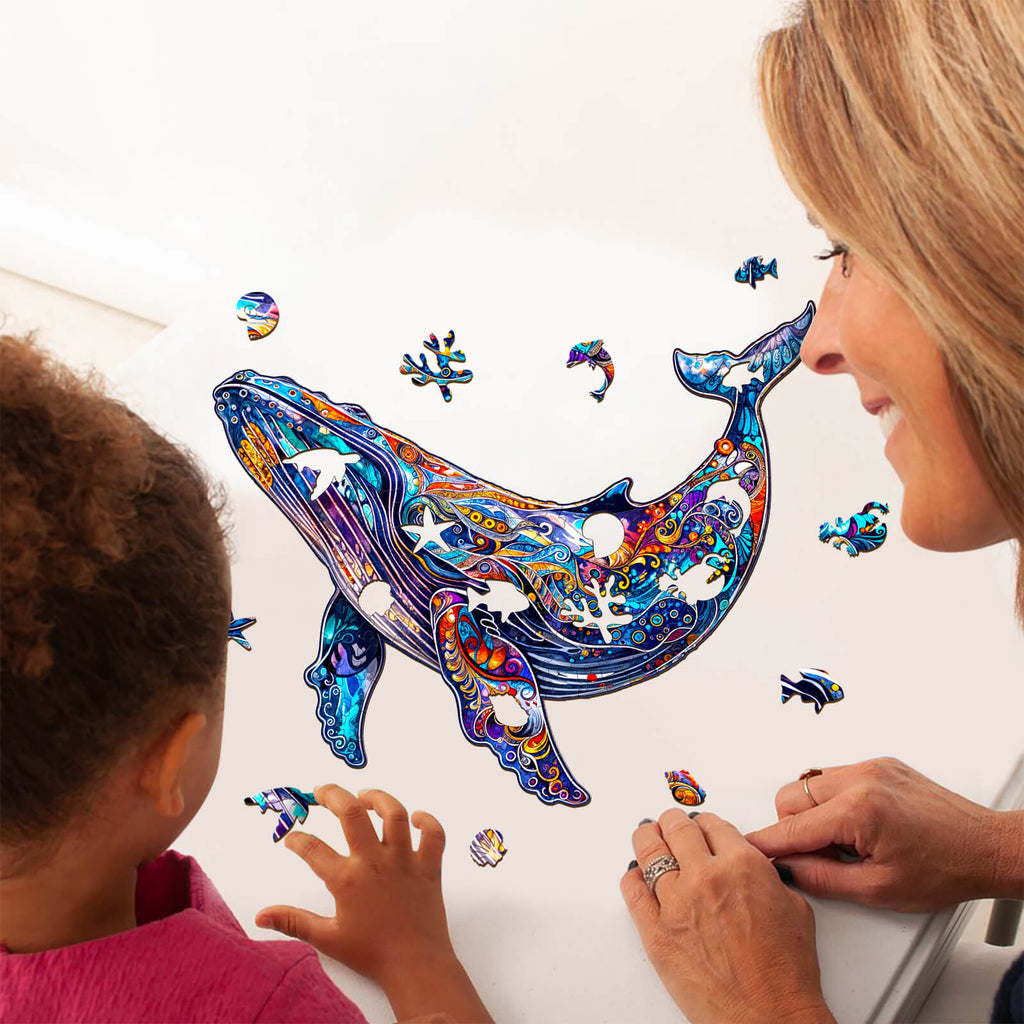 Blue Whale Wooden Jigsaw Puzzle
