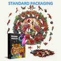 Rose Cardinal wooden jigsaw puzzle pieces with vibrant design, perfect for enhancing focus and cognitive skills.