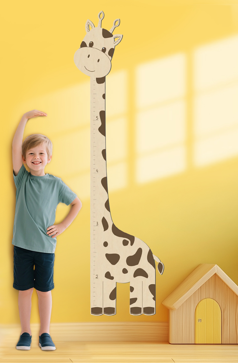Wooden Giraffe Growth Chart for Kids