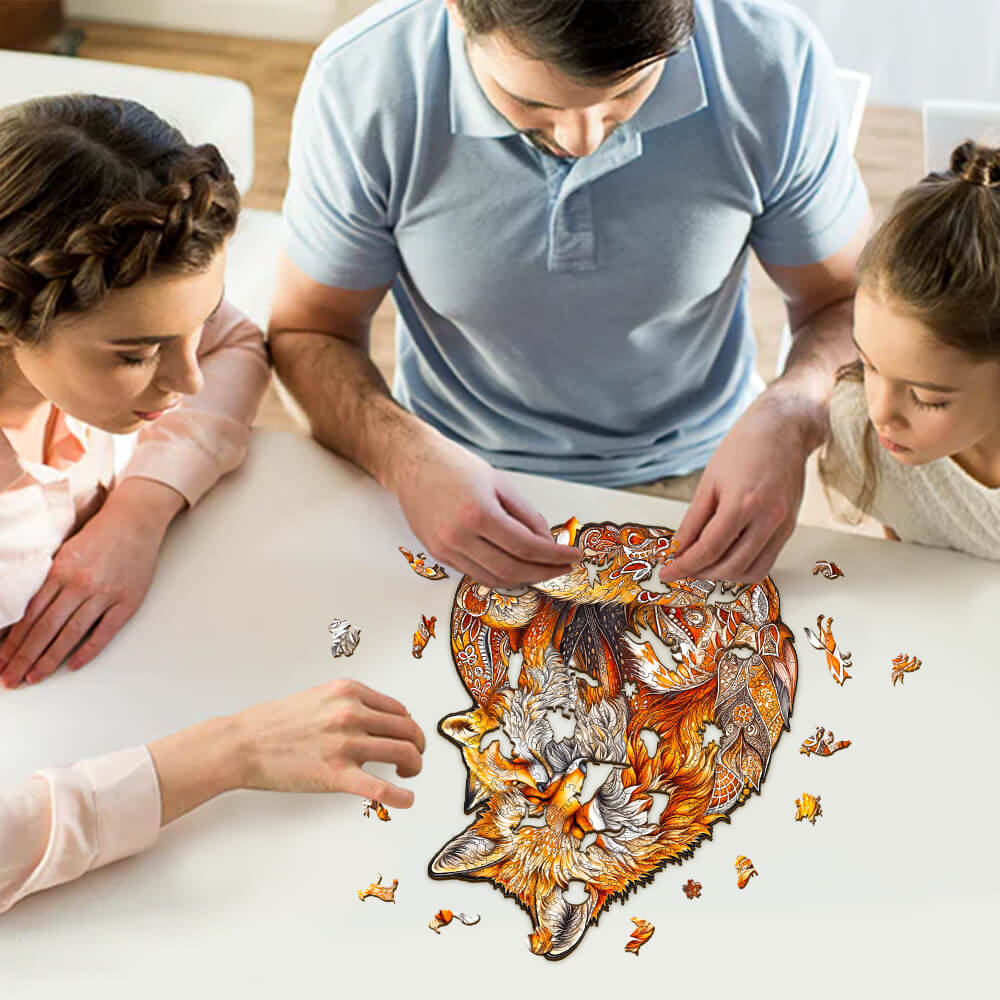 Flash Sale⚡  FOX FAMILY-2 Wooden Jigsaw Puzzle