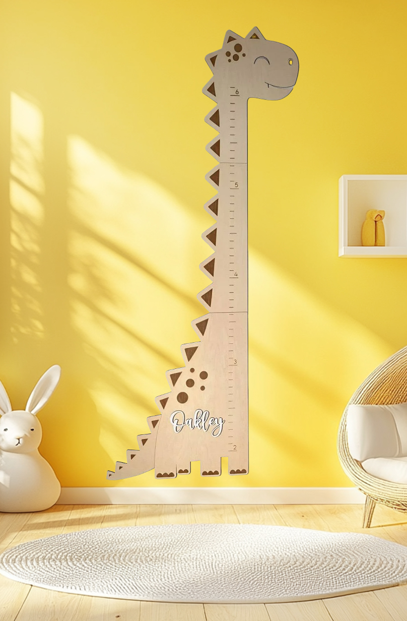 Personalized Wooden Dinosaur Growth Chart Ruler