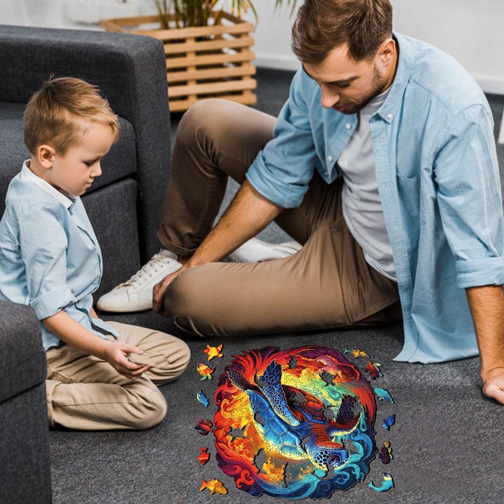 Yin Yang Turtle Wooden Jigsaw Puzzle