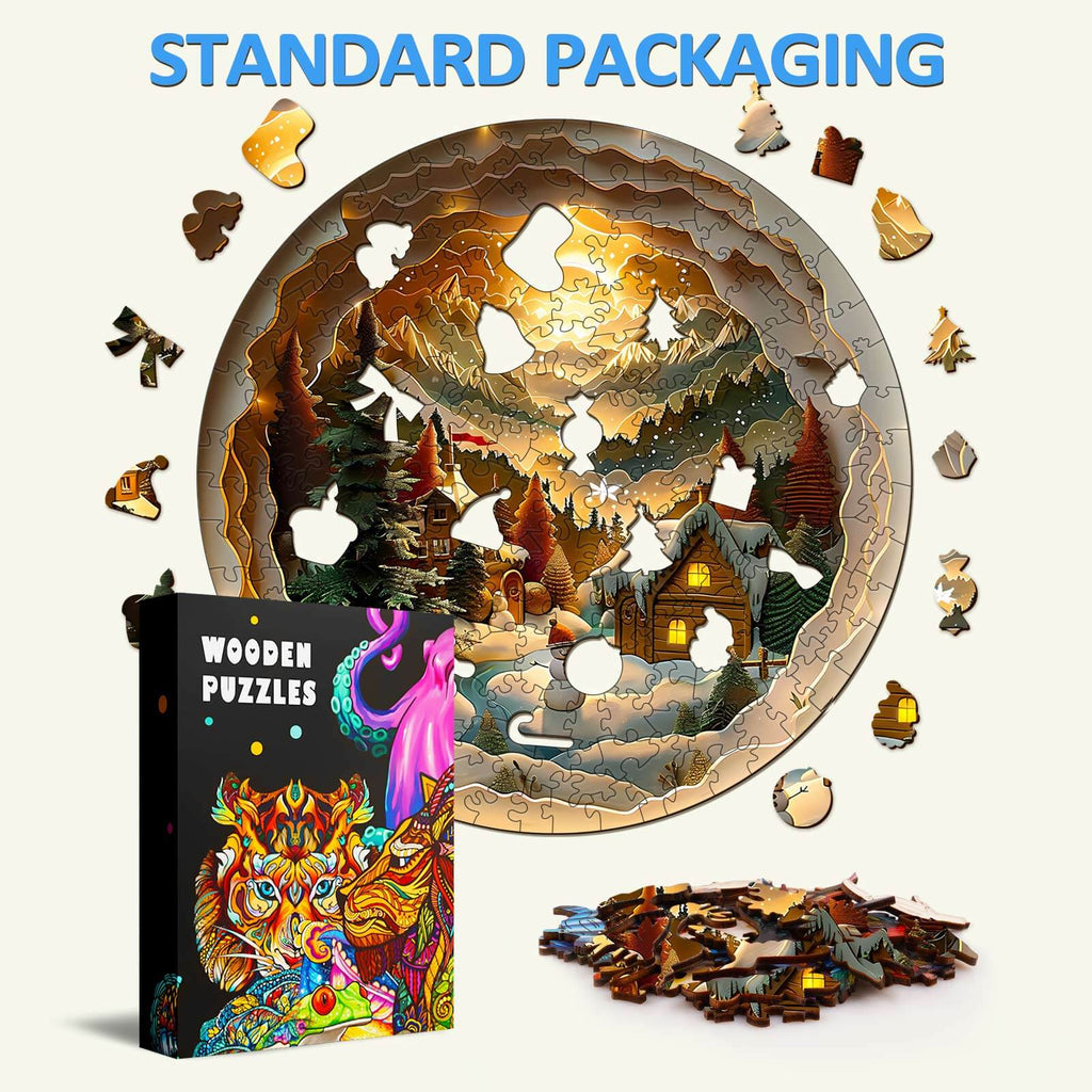 3D Christmas Village-2 Wooden Jigsaw Puzzle