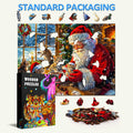 Warm Christmas-2 wooden jigsaw puzzle featuring Santa, kittens, and vibrant pieces for focused fun and brain training.