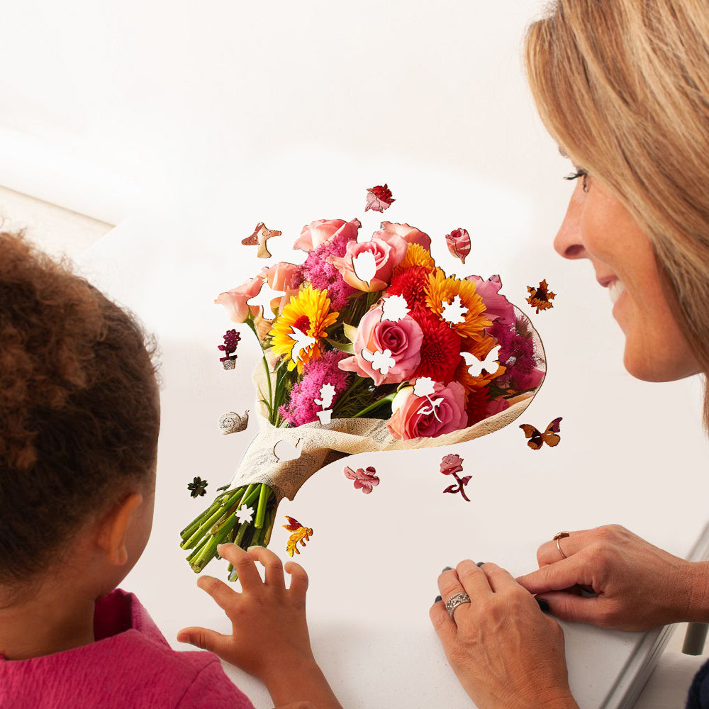 Flowers Bouquet Wooden Jigsaw Puzzle
