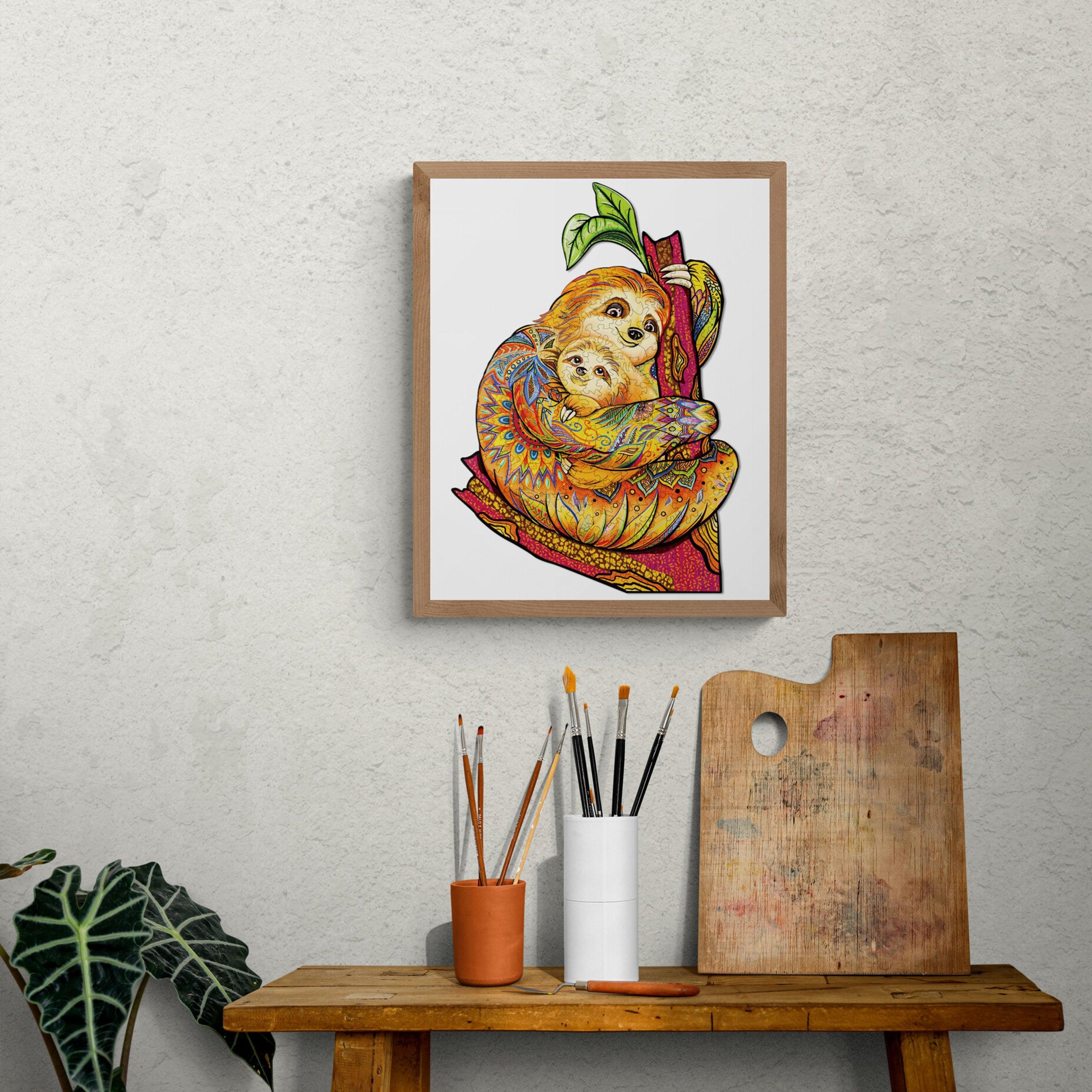 Sloth Family Wooden Jigsaw Puzzle