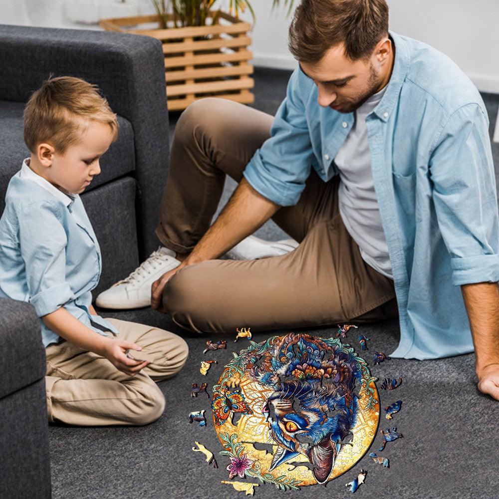 Cat and Butterfly Wooden Jigsaw Puzzle