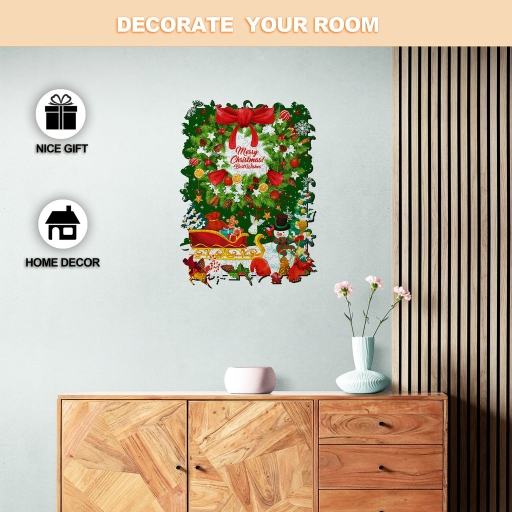 Merry Christmas Wooden Jigsaw Puzzle