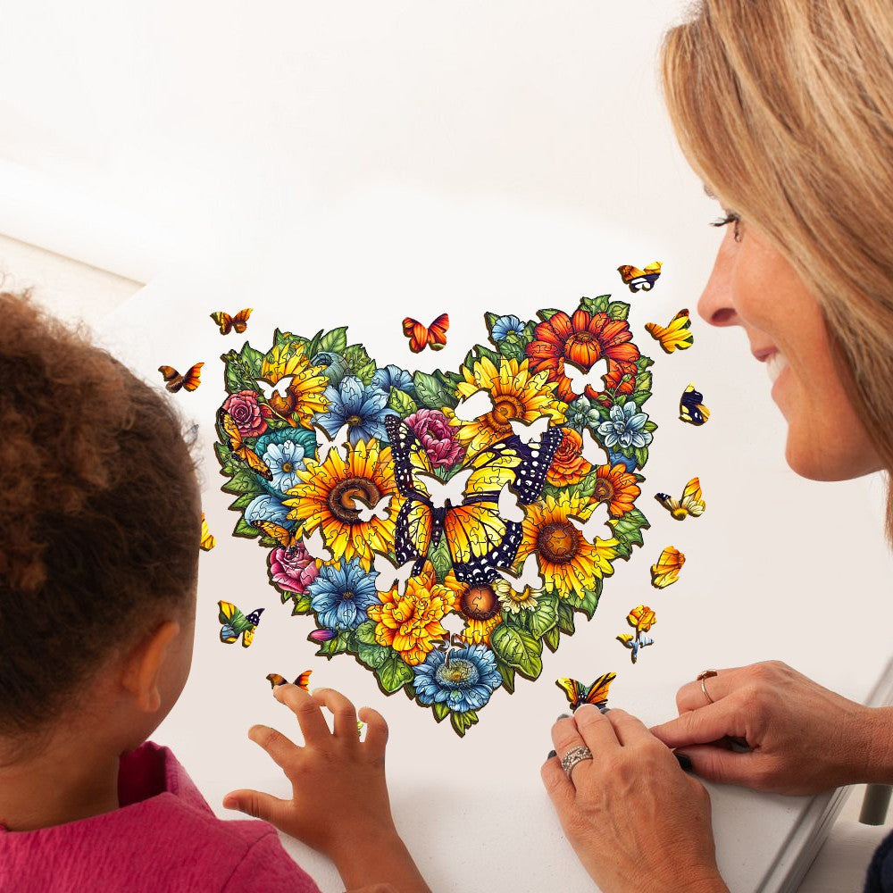 Flower Butterfly Wooden Jigsaw Puzzle
