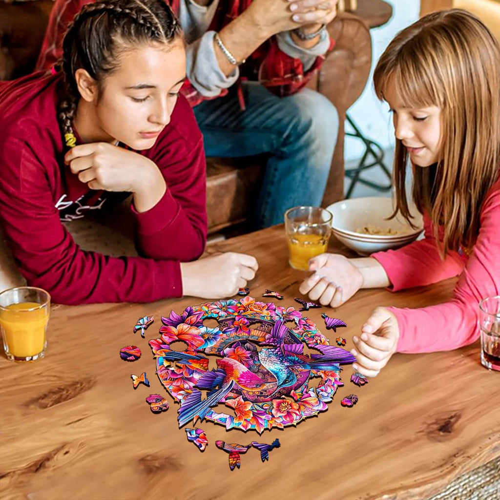 Flower Hummingbird Wooden Jigsaw Puzzle
