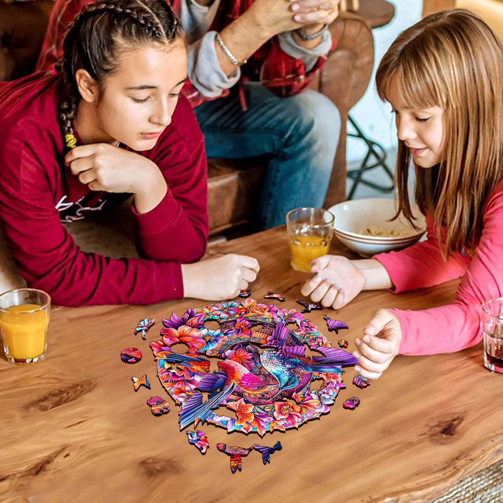 Flower Hummingbird Wooden Jigsaw Puzzle