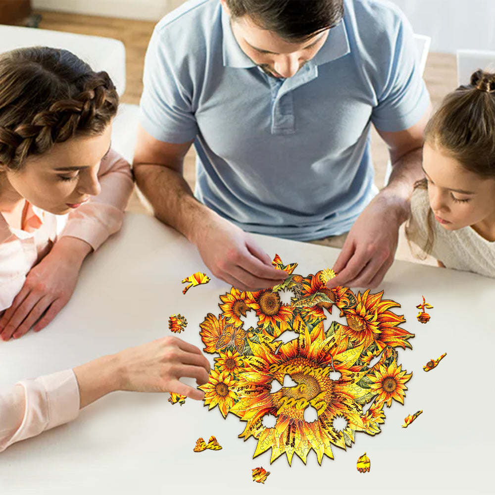 God's sunflower Wooden Jigsaw Puzzle