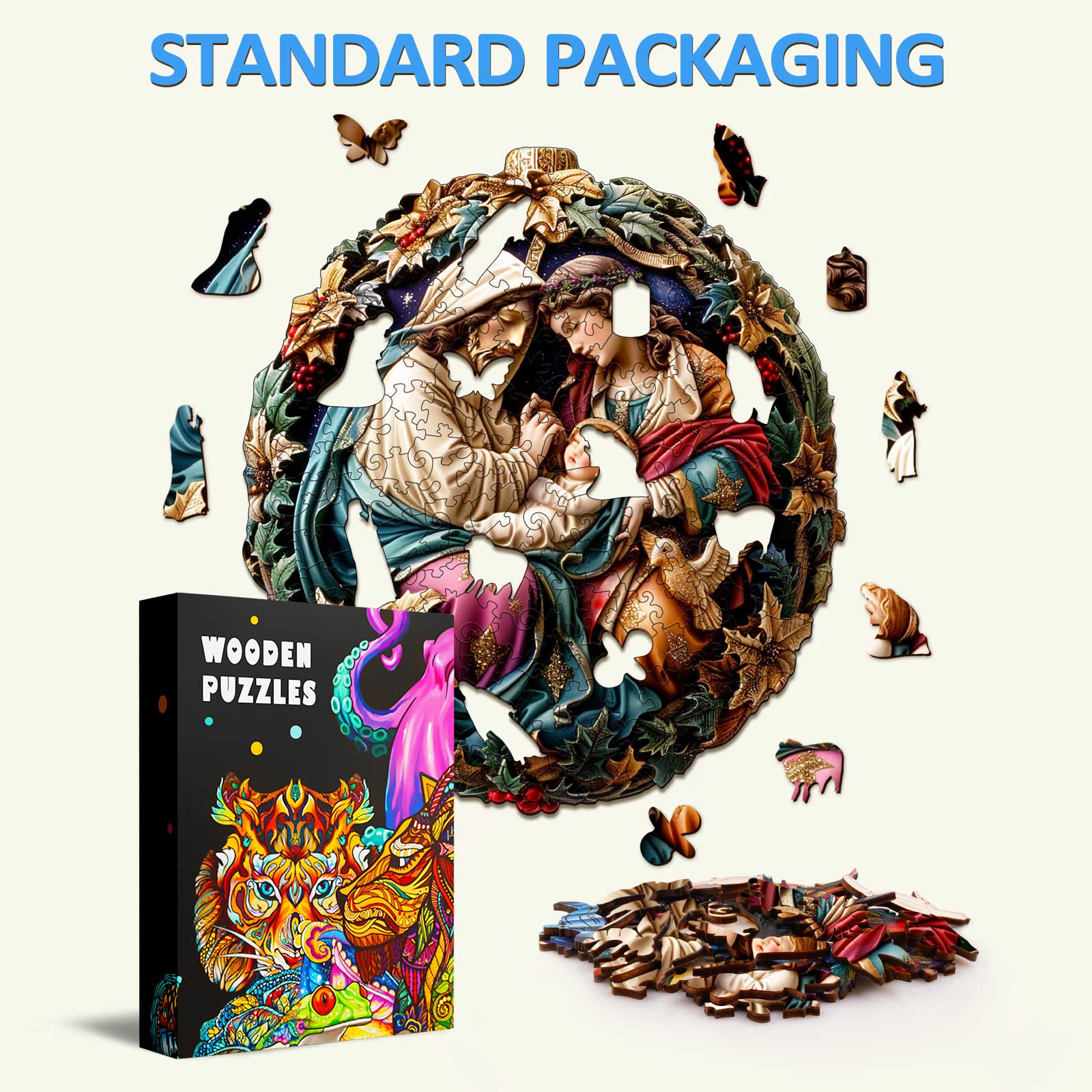 Children of The Dawn wooden jigsaw puzzle featuring beautifully crafted pieces and vibrant packaging.
