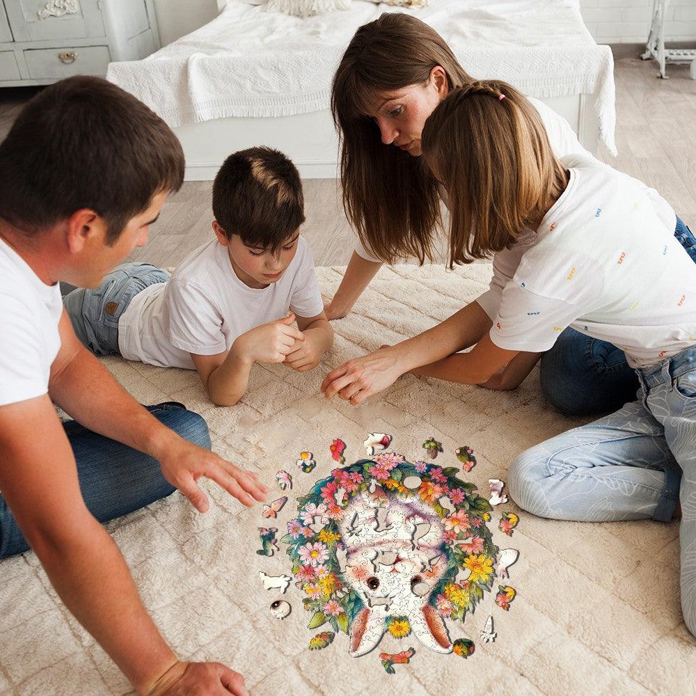  Fluffy Rabbit Wooden Jigsaw Puzzle