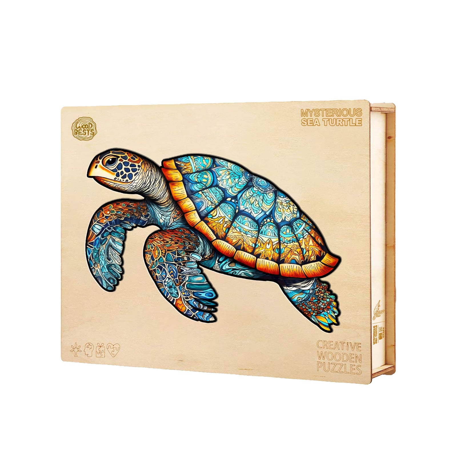 Mysterious Sea Turtle Wooden Jigsaw Puzzle