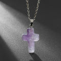 NATURAL AGATE STONE CROSS PENDANT