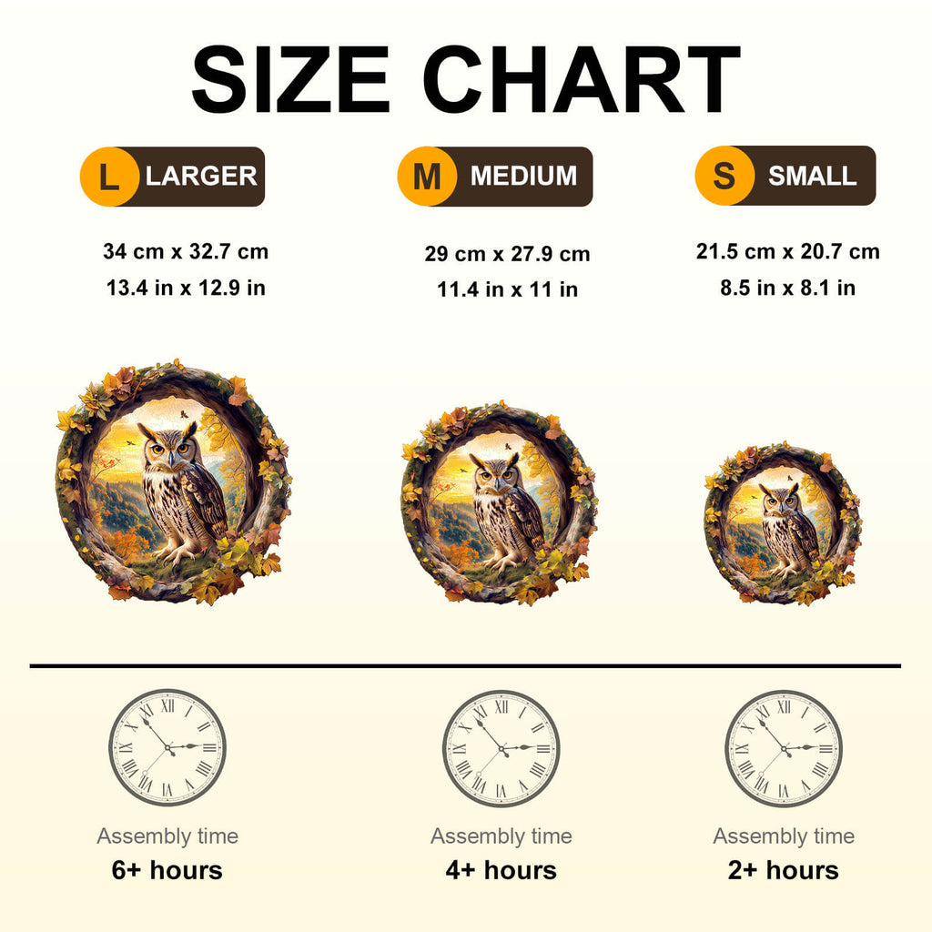Autumn Owl Wooden Jigsaw Puzzle