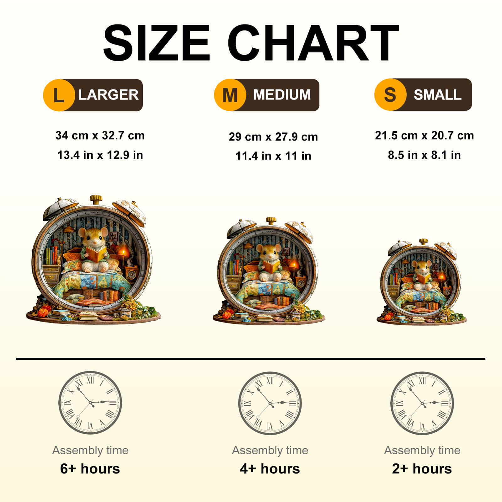 Alarm clock mouse Wooden Jigsaw Puzzle