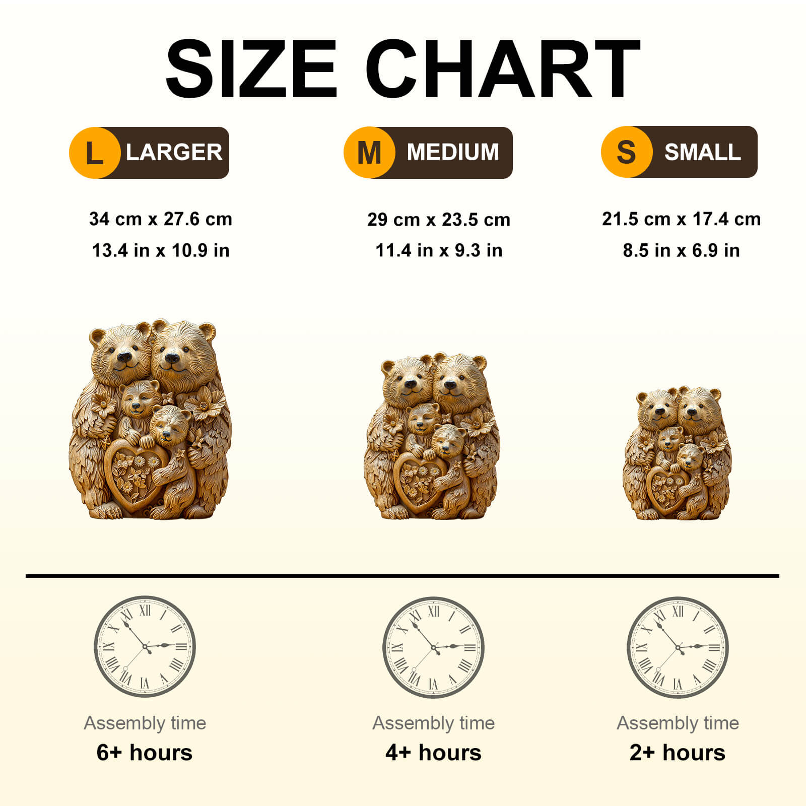 Woodcarve bear family Wooden Jigsaw Puzzle
