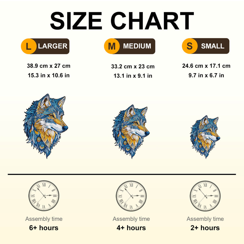 Vivid wolf Wooden Jigsaw Puzzle